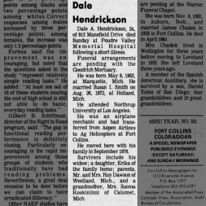 Obituary for Dale A. Hendrickson